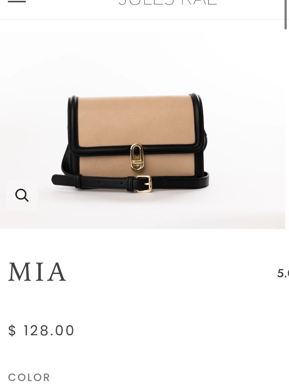 NWT Beige Crossbody Bag with Black Trim and Gold Hardware.